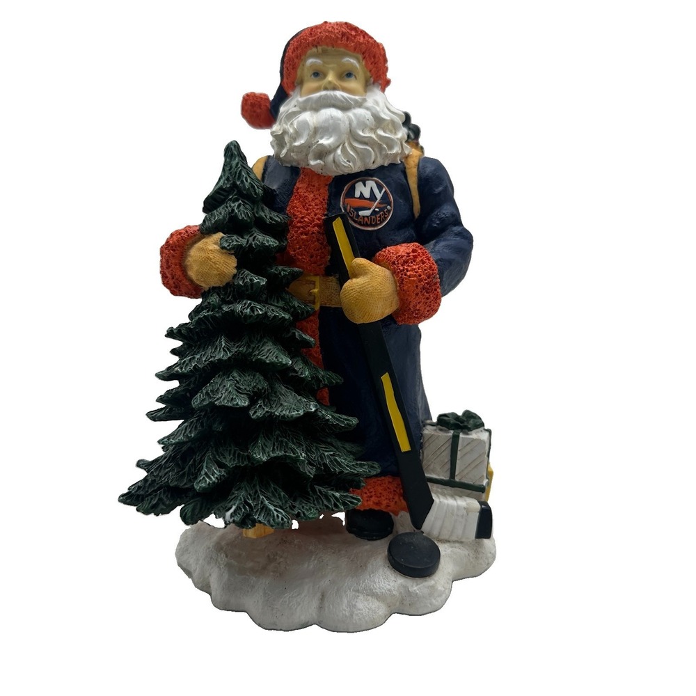 VTG New York Islanders Santa Figurine Memory Company NHL Christmas Decor Y2K 00s